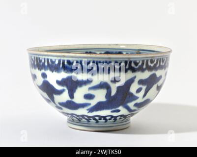 Ciotola. Porcellana blu e bianca, Ming. Provenienza: Cina. Parigi, museo Cernuschi. 78842-2 arte asiatica, arte cinese, arte vivente, stoviglie, ciotola, ceramica raffinata, dinastia ming, porcellana Foto Stock