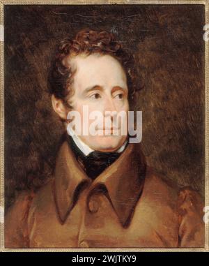 Alphonse de Lamartine (1790-1869), poeta, storico e politico, secondo il barone Francesco Gérard (1770-1837). Olio su tela. Parigi, Museo Carnavalet. Scrittore, poeta francese, olio di tela, olio di tela, poeta francese, ritratto, scrittore Foto Stock