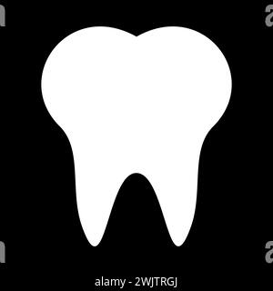 Collezione di icone dei denti con design piatto. Colore modificabile su sfondo bianco. Vettore dell'icona del dente su sfondo bianco. Illustrazione Vettoriale