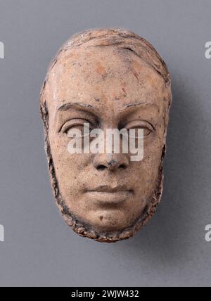 Jean-Pierre Dantan (1800-1869), ha detto Dantan il giovane. Maschera del pittore Pierre-Jules Jollivet (1794-1871). Terracotta. Parigi, museo Carnavalet. Maschera, pittore francese, intonaco, terracotta Foto Stock