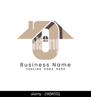 Logo Letter o Real Estate. Icona Alphabet o Concept Design Property Business Illustrazione Vettoriale