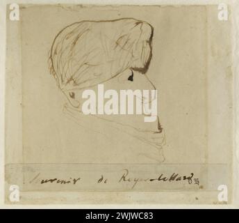 Victor Hugo (1802-1885). "Souvenir de Royer-Collard". Politico e filosofo francese (1763-1845). Piuma marrone e inchiostro. Parigi, casa di Victor Hugo. 60597-17 disegno, inchiostro marrone, politico francese, filosofo, ritratto-carico, profilo, ritratto, memoria, volto, 19° 19° 19° 19° 19° 19° 19° 19° xix secolo, caricatura, piume Foto Stock
