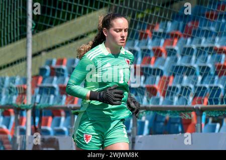 Newtown, Galles. 30 maggio 2023. La portiere Soffia Kelly della FAW Girls Academy South Under 16 durante l'amichevole tra FAW Girls Academy North Under 16 e FAW Girls Academy South Under 16 al Latham Park di Newtown, Galles, Regno Unito il 30 maggio 2023. Crediti: Duncan Thomas/Majestic Media. Foto Stock