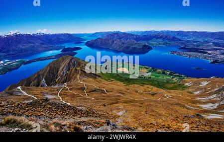 Paesaggio di Roys Peak, South Island, nuova Zelanda Foto Stock