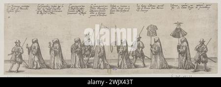 Friedrich Brentel, noto come Brenten il padre (1580-1651). Carlo III pompa funebre del nome, Duca di Lorena, realizzata a Nancy l'anno 1608, trentaduesimo Consiglio di rappresentanza della processione: Gli speroni (il bianco 45 pagina 516; Andreas Andresen 10, volume 4, pagina 192). Incisione. 1609. Museo di Belle Arti della città di Parigi, Petit Palais. 100465-16 incisione, XVII XVII XVII XVII XVII XVII XVII XVII XVII XVII XVII XVII SECOLO Foto Stock