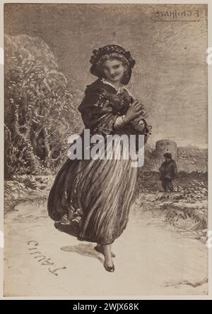 Figura di Francesco Nicolas (1825-1901). "Si è raddrizzata". Carta all'albumina. 1868 Parigi, casa di Victor Hugo. Foto Stock