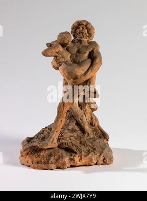 Paul Roussel (1867-1928). Il lupo e l'agnello. Terracotta. Museo delle Belle Arti della città di Parigi, Petit Palais. IL LUPO E L'AGNELLO Foto Stock