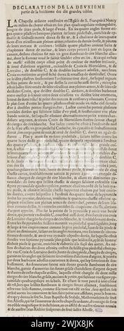 Friedrich Brentel, noto come Brenten il padre (1580-1651). Carlo III pompa funebre del nome, Duca di Lorena, realizzata a Nancy l'anno 1608, seconda delle dieci grandi tavole, testo (bianco 3 pagina 516; Andreas Andresen 10 (4), volume 4, pagina 193). Incisione. 1609. Museo di Belle Arti della città di Parigi, Petit Palais. 99610-26 incisione, XVII XVII XVII XVII XVII XVII XVII XVII XVII XVII XVII XVII SECOLO Foto Stock