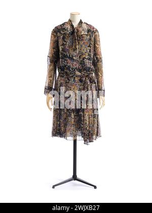 Paquin, camicia, sfondo e cintura (titolo del tutto), 1925. Muschio di seta stampato. Pancake. Palais Galliera, museo della moda della città di Parigi. Foto Stock