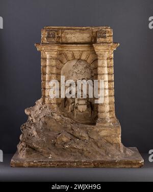 Aimé-Jules Dalou (1838-1902). "Monumento di Levassor". Cerotto patinato, dopo il 1898. Museo delle Belle Arti della città di Parigi, Petit Palais. Automobile, colonna, edilizia, industriale, ingeniteer francese, patina patina, trasporto, auto Foto Stock