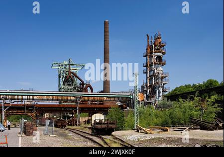 Ex acciaierie Henrichshütte, Hattingen, distretto della Ruhr, Renania settentrionale-Vestfalia, Germania, Europa Foto Stock