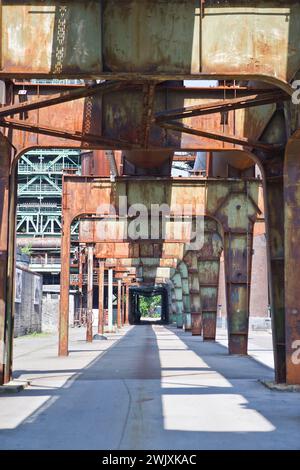 Ex acciaierie Henrichshütte, Hattingen, distretto della Ruhr, Renania settentrionale-Vestfalia, Germania, Europa Foto Stock