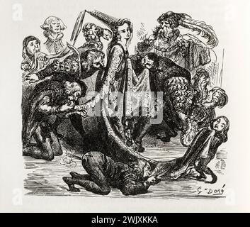 Gustave Doré (1832-1883), designer e Aristide Louis (1815-1852), incisore. "Assidus". Illustrazione per Honoré de Balzac, 'Les Contes Dranitiques', Parigi: Société Générale de Librairie, 1855 '. Parigi, Maison de Balzac. 101791-18 incisione in legno, illustrazione di opere letterarie, 19 19 19 19 19 19 19 19 xix secolo, incisione Foto Stock