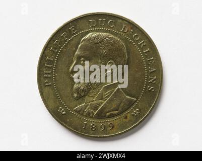 Luigi Filippo Alberto d'Orléans, conte di Parigi (1838-1894), principe reale di Francia (1842-1848), 1899. Cuper, 1899. Parigi, Musée Carnavalet. Numismatica Foto Stock