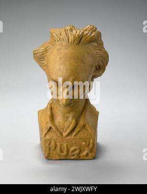 Dantan, Jean Pierre (dit Dantan Young) (n.1800-12-28-D.1869-09-06), Busto di Victor Hugo. Intonaco. Case di Victor Hugo Parigi - Guernsey. Foto Stock