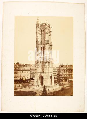 Baldus, Edouard. "Parigi, la Tour St Jacques a Parigi". Estrazione di carta per albumina. 1856-1860. Parigi, casa di Victor Hugo. 145018-13 Foto Stock