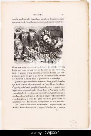 Doré, Gustave (1832-1883). RYCKEBUSCH, Philippe Jules Joseph (1831-18 ..?). "Entomologo Balzac". Balzac, Honoré de (1799-1850). incisione. 1855 Parigi, casa di Balzac. 145720-14 Foto Stock