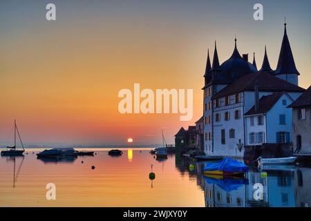 Svizzera, Svizzera orientale, Thurgau, Steckborn, lago di Costanza, Turmhof, TG Foto Stock