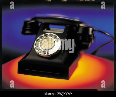 Telefono in bachelite nero Siemens vintage anni '1940/'1950 Foto Stock