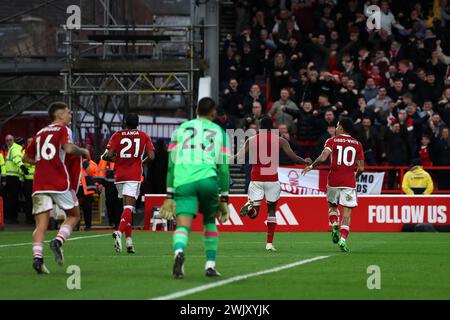 Nottingham, Regno Unito. 17 febbraio 2024. Nottingham, Nottinghamshire, 17 febbraio 2024: Durante la partita di Premier League tra Nottingham Forest e West Ham United al City Ground di Nottingham, Inghilterra. (James Whitehead/SPP) credito: SPP Sport Press Photo. /Alamy Live News Foto Stock