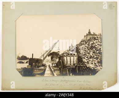 Scaricare una barca, Quai d'Orsay. Parigi (7a arr.). Fotografia di Paul de la Tour. Estrazione gelatino-argento-bromuro, 1903. Parigi, museo Carnavalet. 123089-10 Foto Stock
