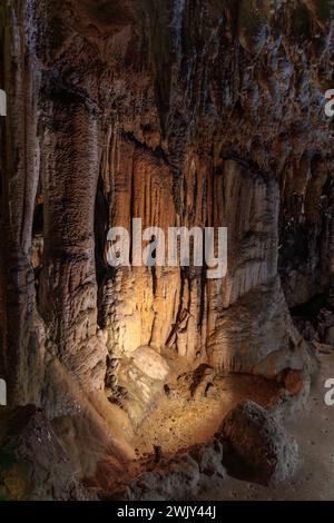 Formazioni rocciose calcaree in una grotta presso il Florida Caverns State Park nella regione della Florida vicino a Marianna Foto Stock