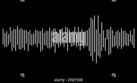 Onde sonore digitali su sfondo nero Foto Stock