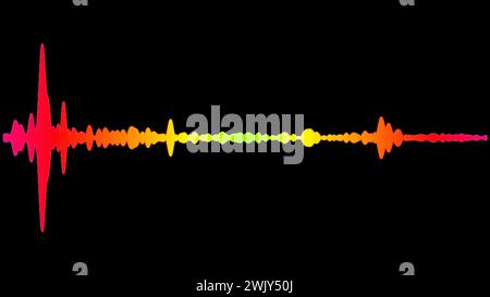 Onde sonore digitali su sfondo nero Foto Stock