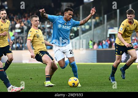 Napoli, Italia. 17 febbraio 2024. Durante la partita di serie A TIM tra SSC Napoli e Genoa CFC allo stadio Diego Armando Maradona di Napoli, il 17 febbraio 2024. Foto di Nicola Ianuale/Alamy Live News Foto Stock