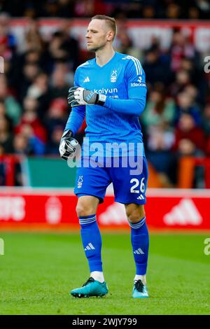 The City Ground, Nottingham, Regno Unito. 17 febbraio 2024. Premier League Football, Nottingham Forest contro West Ham United; Matz Sels of Nottingham Forest Credit: Action Plus Sports/Alamy Live News Foto Stock