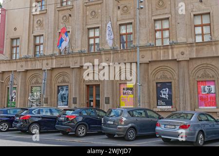 Belgrado, Serbia - 5 luglio 2021: Edificio del museo dell'archivio cinematografico jugoslavo all'esterno in via Uzun Mirkova nel centro della capitale. Foto Stock