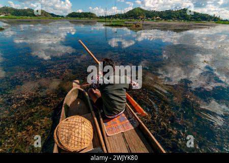 Lago Loktak e paesaggi a manipur, india Foto Stock