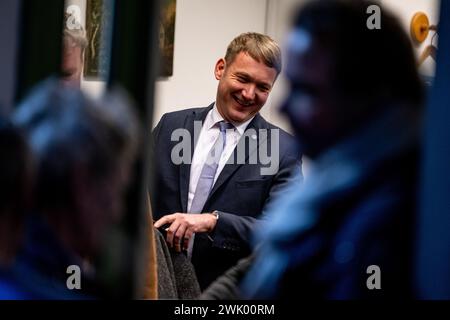 Berlino, Germania. 17 febbraio 2024. Andre Poggenburg partecipa a un evento a Berlino Lichterfelde. Crediti: Fabian Sommer/dpa/Alamy Live News Foto Stock