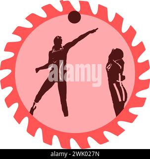 Scopri immagini vettoriali accattivanti che catturano l'essenza del netball, uno sport dinamico giocato prevalentemente da donne. Queste illustrazioni mostrano la A. Illustrazione Vettoriale