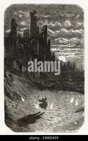 Gustave Doré (1832-1883), designer e Adrien Lavieille (1818-1862), incisore. "Il sabato". Illustrazione per Honoré de Balzac, 'Les Contes Drolatiques', Parigi: Société Générale de Librairie, 1855 '. Incisione in legno. Parigi, Maison de Balzac. 101790-5 incisione in legno, illustrazione di opere letterarie, 19 19 19 19 19 19 19 19 xix secolo, incisione Foto Stock