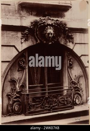 Pottier, Emmanuel Marie-Joseph Léon (n.1864-12-16-D.1921-03-11), cima di porte Cochère, 14 rue Quincampoix, 4° arrondissement, Parigi. (Titolo fittizio). Estrazione di carta per albumina. Museo Carnavalet, storia di Parigi. Foto Stock