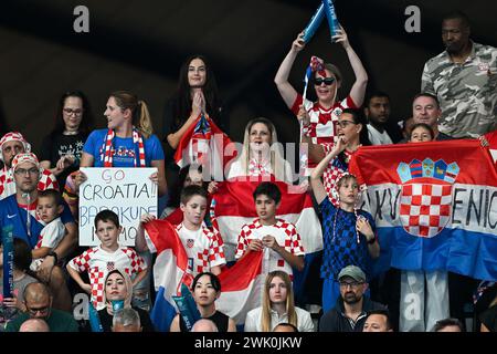 Doha, Qatar. 17 febbraio 2024. La finale di pallanuoto maschile tra Croazia e Italia ai Campionati mondiali di acquatica di Doha 2024 all'Aspire Dome il 15 febbraio 2024 a Doha, Qatar. Foto: David Damnjanovic/PIXSELL credito: Pixsell/Alamy Live News Foto Stock