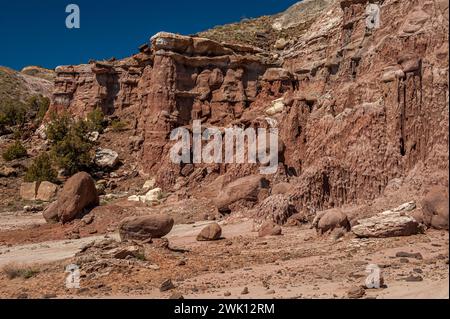 Colorate pietre fangose della formazione Wasatch a ovest di DeBeque, Colorado Foto Stock