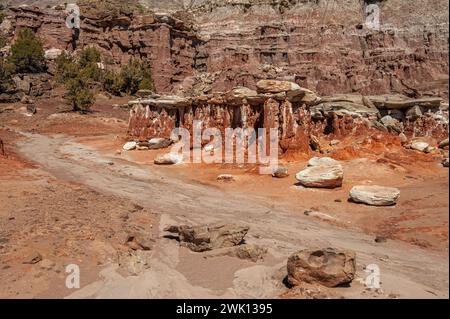 Colorate pietre fangose della formazione Wasatch a ovest di DeBeque, Colorado Foto Stock