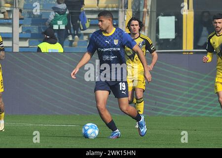 Parma, Italia. 17 febbraio 2024. Simon Solomon Sohm (Parma) durante Parma calcio vs AC Pisa, partita di serie B a Parma, Italia, 17 febbraio 2024 credito: Agenzia fotografica indipendente/Alamy Live News Foto Stock