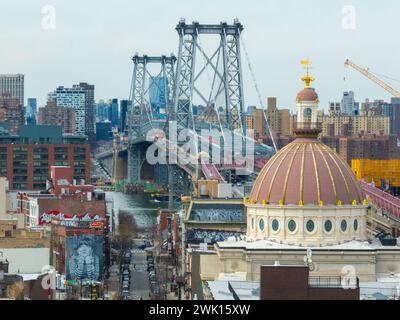 Vista aerea dell'edificio della Williamsburgh Savings Bank a Brooklyn, New York, USA. Foto Stock