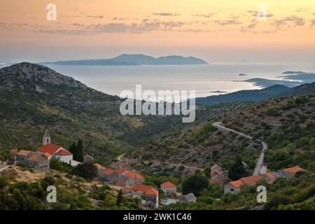 Velo Grablje villaggio sull'isola di Hvar, Dalmazia, Croazia Foto Stock