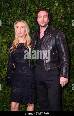 Londra, Regno Unito. Sabato 17 febbraio 2024. Sam Taylor-Johnson e Aaron Taylor-Johnson partecipano al Charles Finch and Chanel 2024 Pre-BAFTA Party, all'Hertford Street Club di Londra. Il credito fotografico dovrebbe essere: Matt Crossick/Empics/Alamy Live News Foto Stock