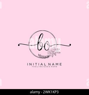 Logo BO iniziale con cerchio Illustrazione Vettoriale