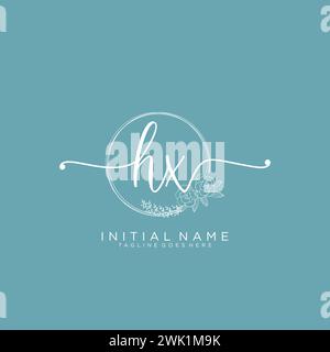 Logo HX iniziale con cerchio Illustrazione Vettoriale