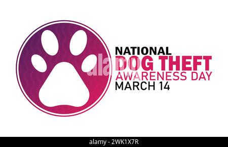 National Dog Theft Awareness Day. Concetto di vacanza. Modello per sfondo, banner, scheda, poster con iscrizione di testo. Illustrazione Vettoriale