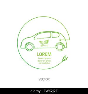 Logo auto elettrica .tecnologie del futuro . Illustrazione Vettoriale