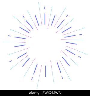 Elemento fuochi d'artificio esplosivi disegnato a mano per striscioni e biglietti d'auguri. Moderna scoppio solare radiale con vettore gradiente Illustrazione Vettoriale