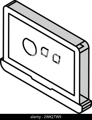 illustrazione vettoriale dell'icona isometrica del notebook Illustrazione Vettoriale