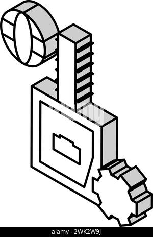 illustrazione vettoriale dell'icona isometrica del fusibile elettrico Illustrazione Vettoriale